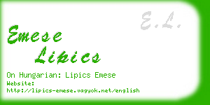 emese lipics business card